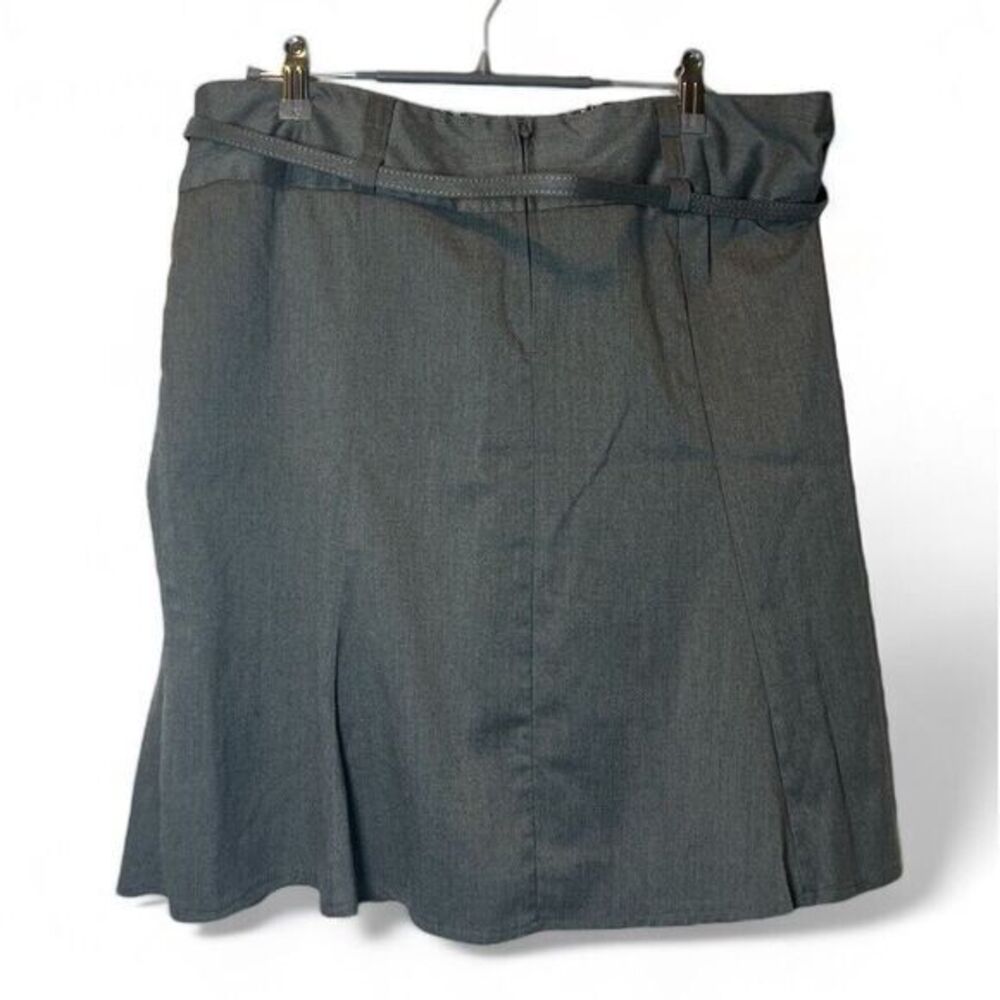 Maurices Junior Size 13/14 Gray A Line Flared Belted With Pockets Mini‎ Skirt
